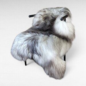 Genuine Icelandic Sheepskin Rug Gray Wide Long Silky Soft 51" x 36"